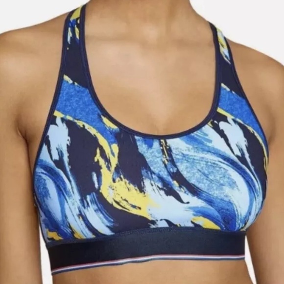 👀 216. FOURLAPS Circuit Sports Bra- color Twisted Acrylic Cerulean women’s small - Picture 4 of 9